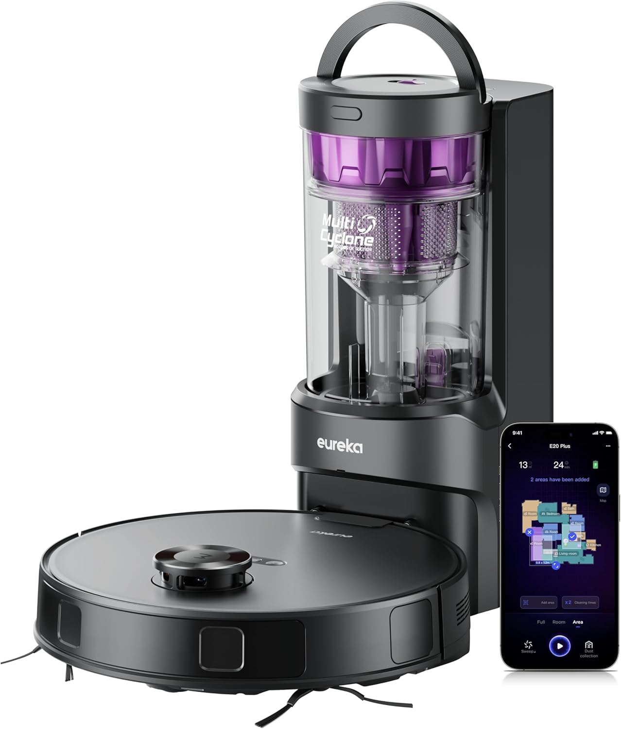 Eureka E20 Plus Robot Vacuum with Pet Hair Anti-Tangle Technology