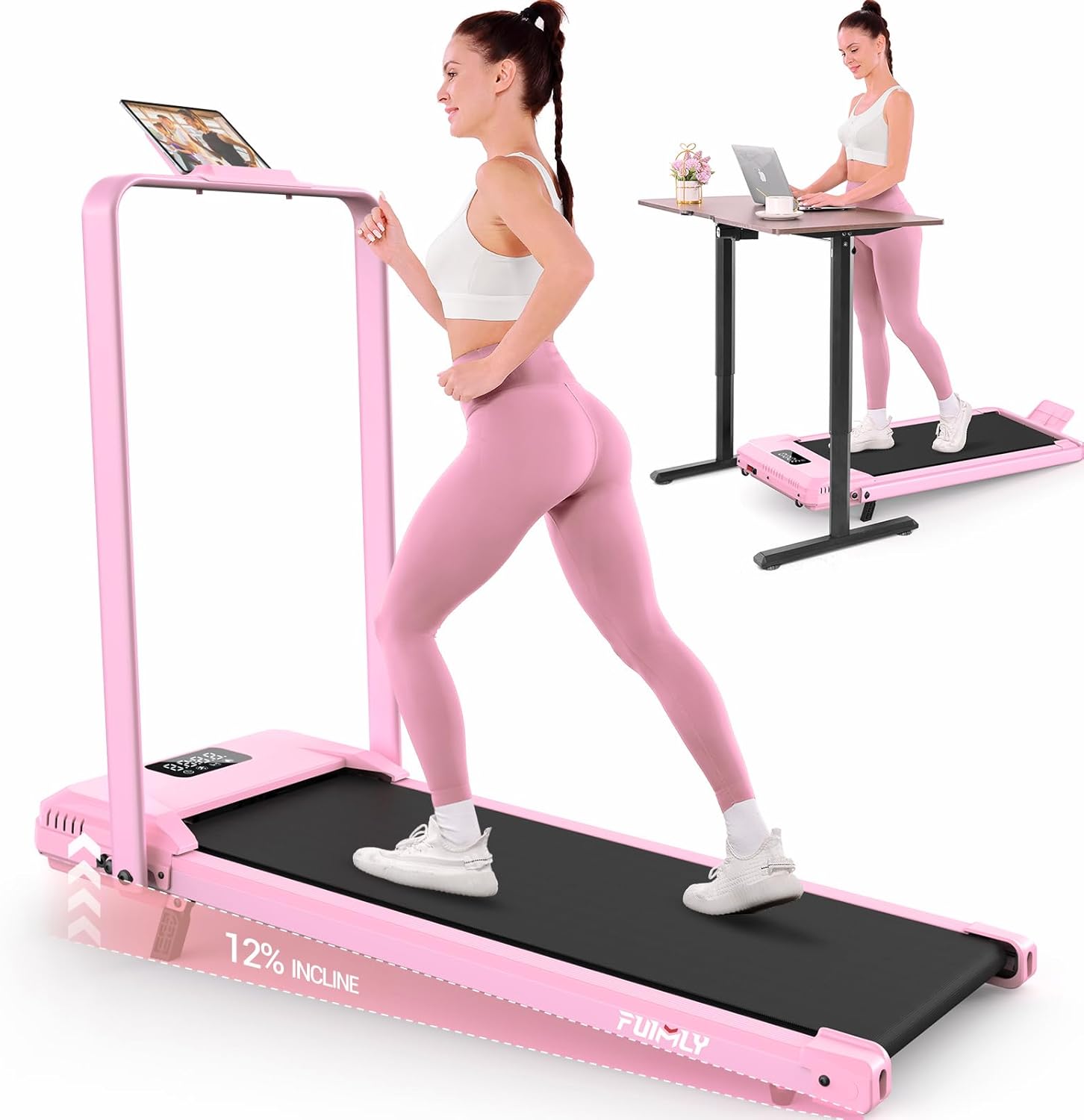 FUNMILY Foldable Walking Pad with Handle Bar
