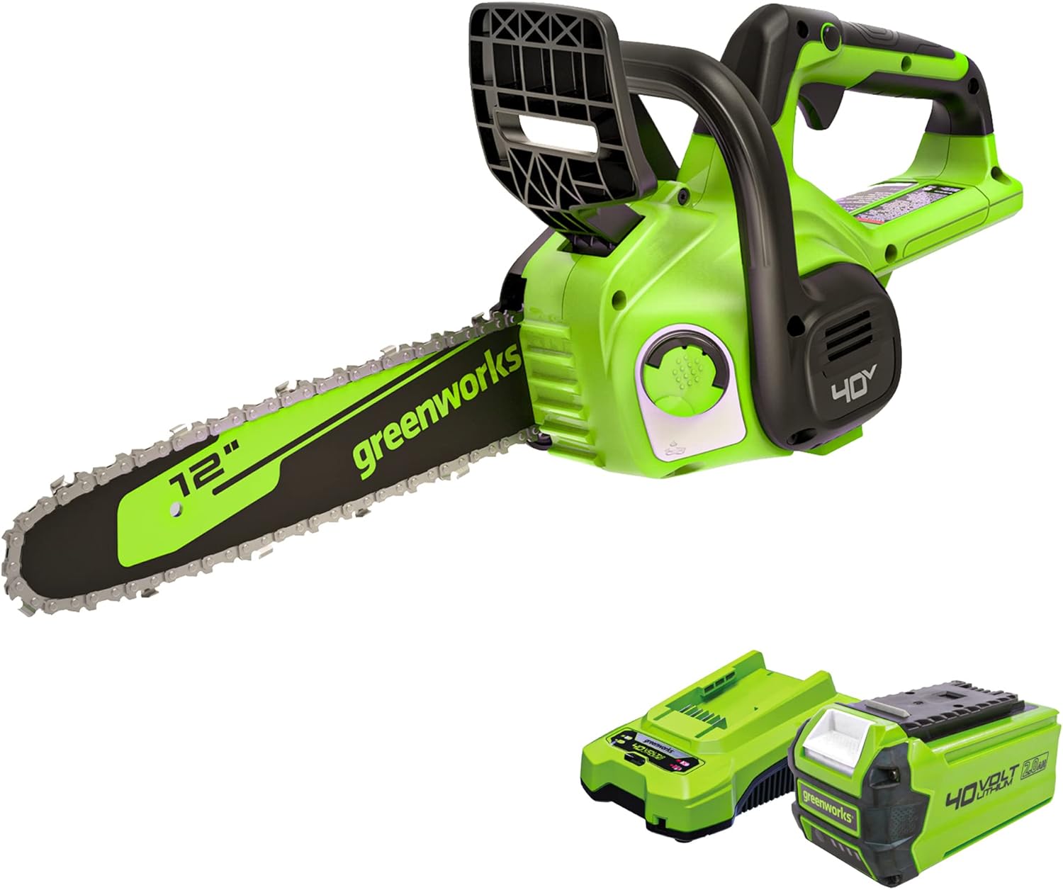 Greenworks 40V 12-Inch Cordless Compact Chainsaw Kit