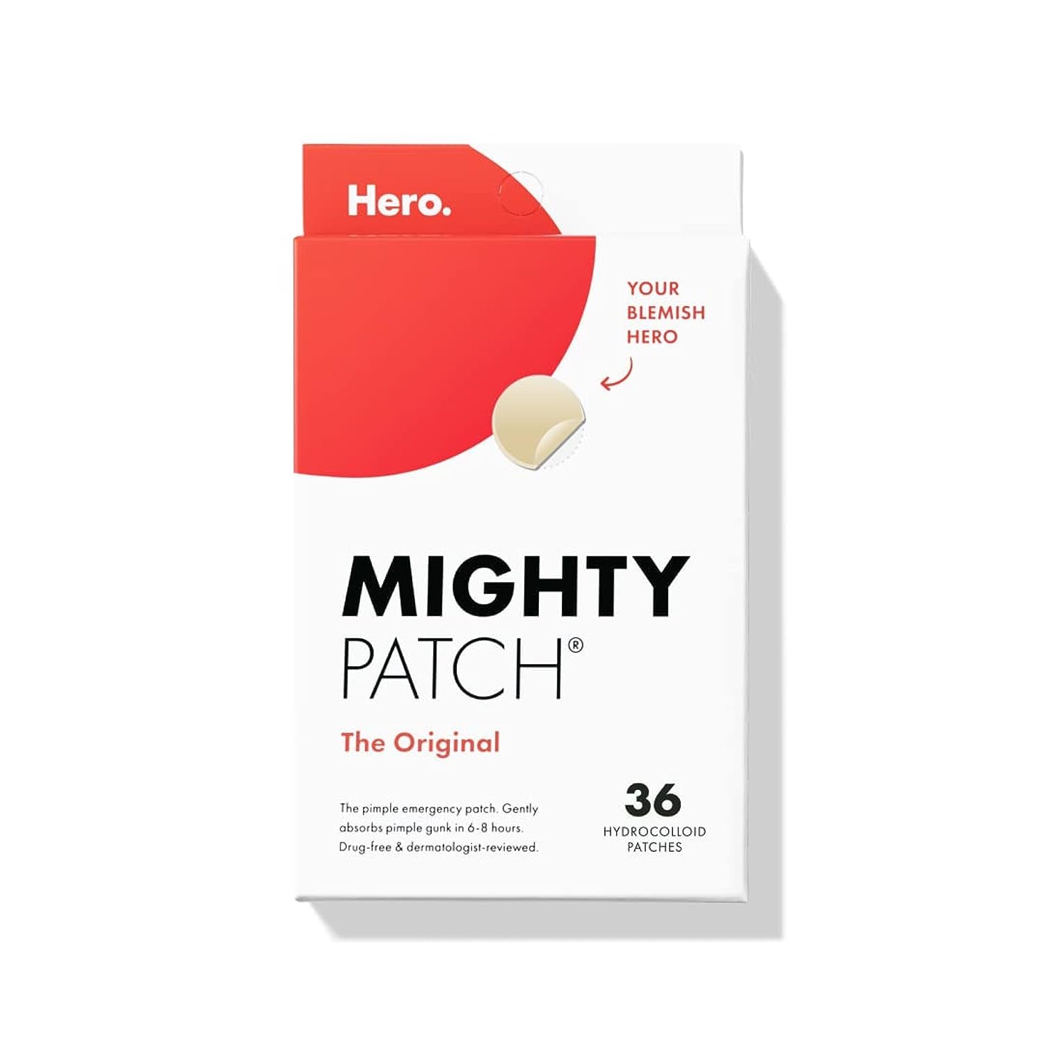 Mighty Patch Original Hydrocolloid Acne Patch for Whiteheads and Pimples by Hero Cosmetics